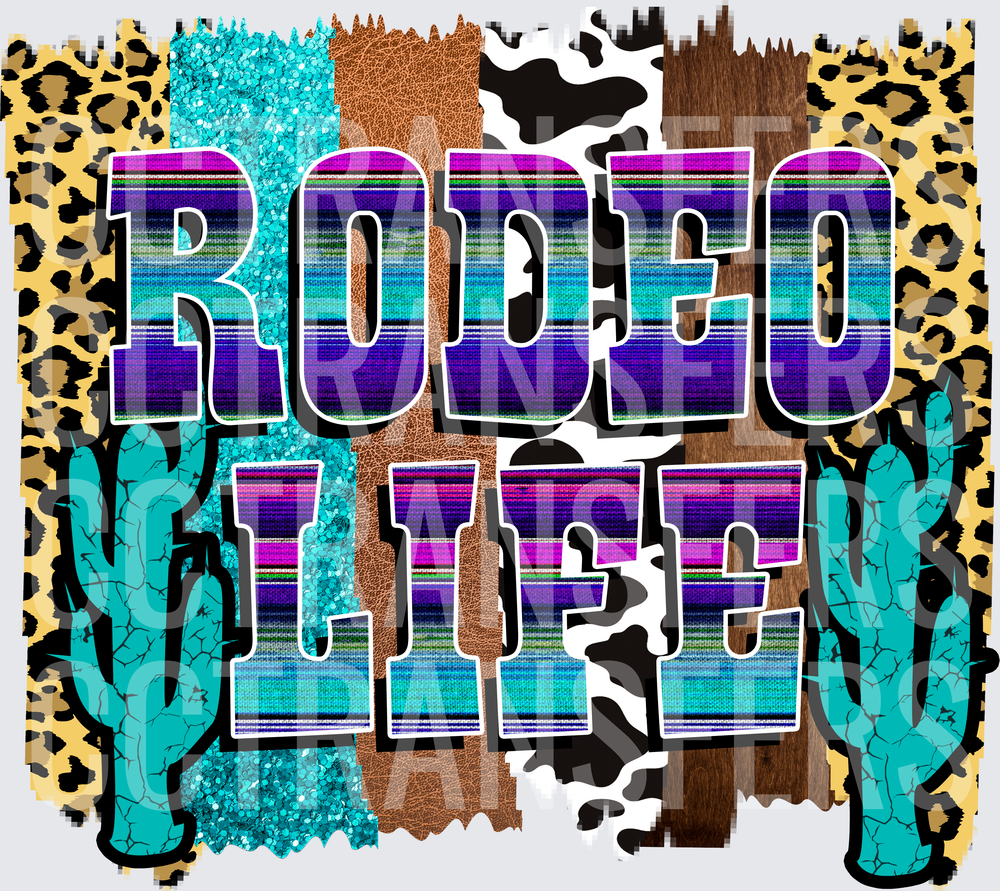 Rodeo Life Serape Leopard Cactus Western Bold (DTF)