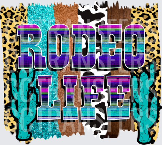 Rodeo Life Serape Leopard Cactus Western Bold (DTF)