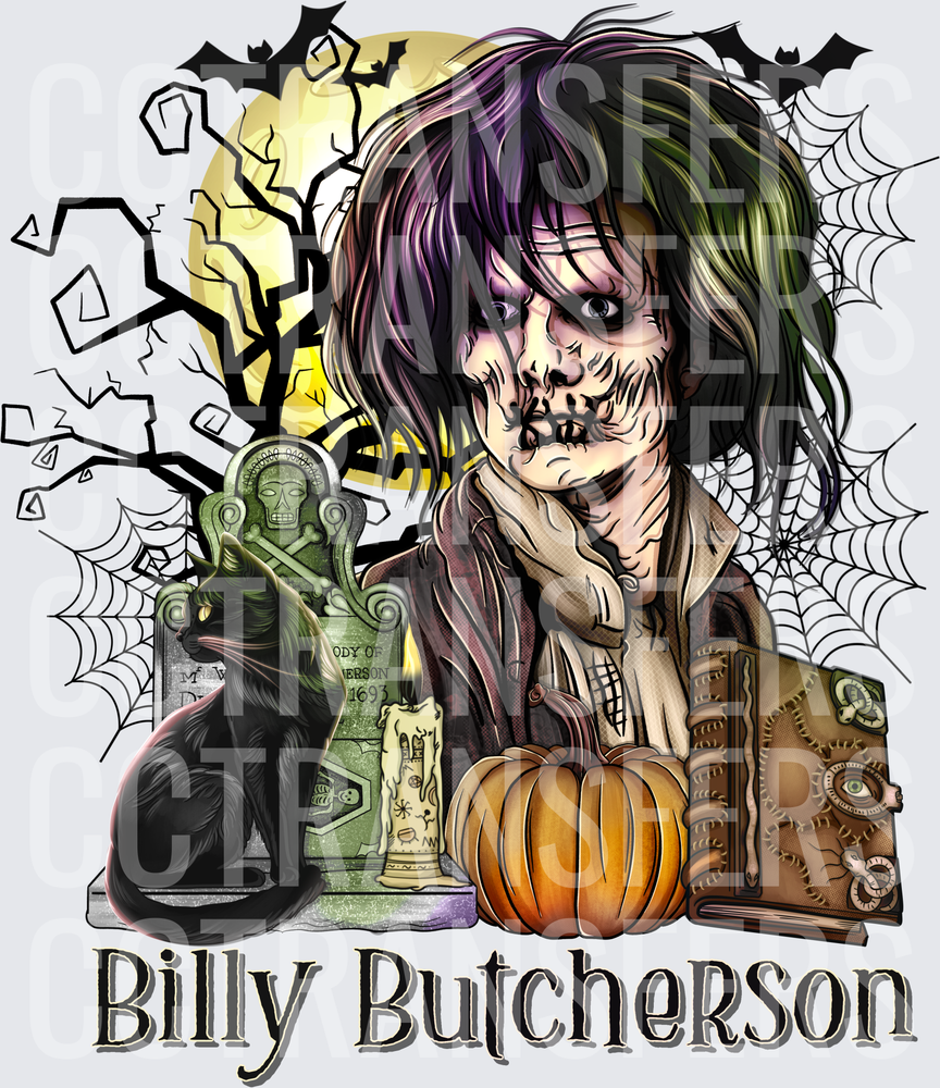 Billy Butcherson Zombie Halloween Horror Portrait (DTF)