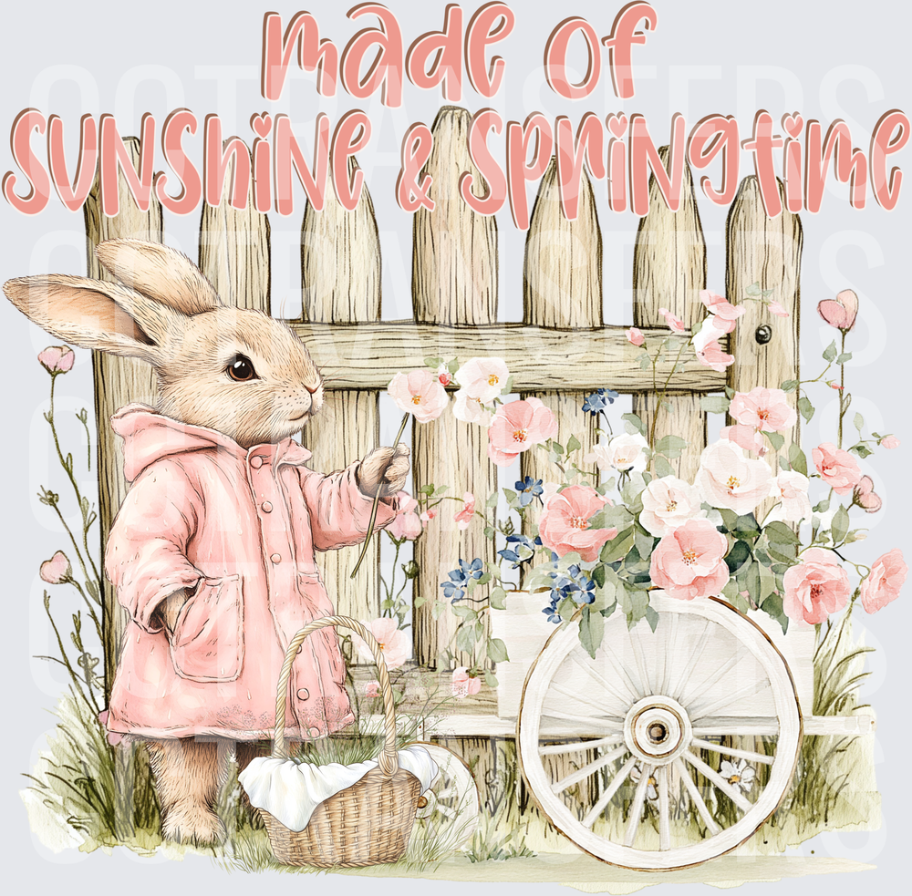 Made of Sunshine & Springtime Easter Bunny Floral Fence (DTF)