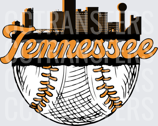 Tennessee Baseball City Skyline Script (DTF)
