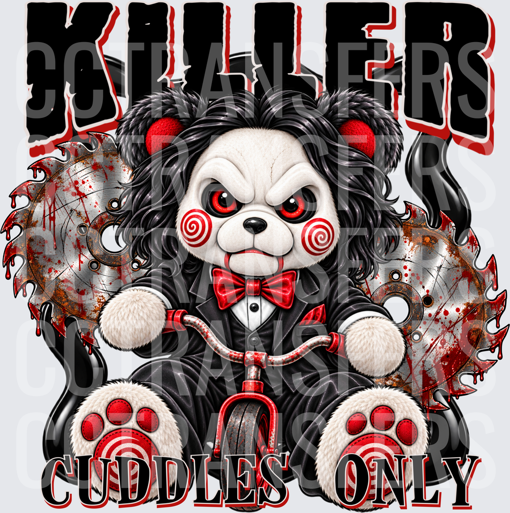Killer Cuddles Only Evil Teddy Bear Tricycle Saw Blades (DTF)