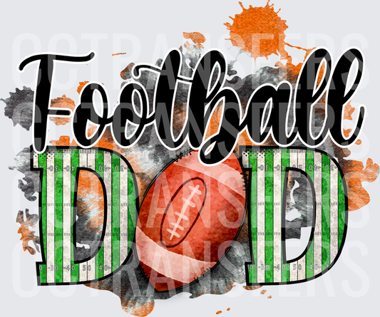 Football Dad Grunge Field Watercolor Splash Design (DTF)
