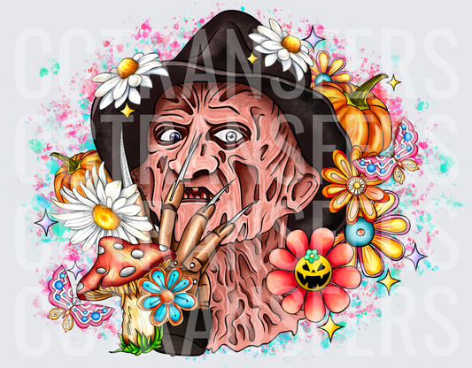 Scarred Horror Villain Floral Mushroom Halloween (DTF)