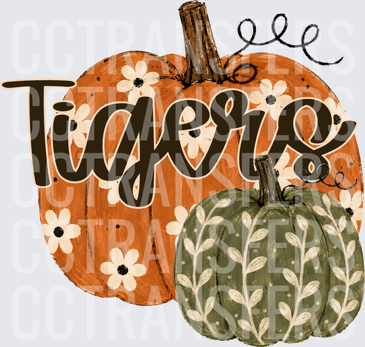 Tigers Fall Floral Pumpkin Duo (DTF)