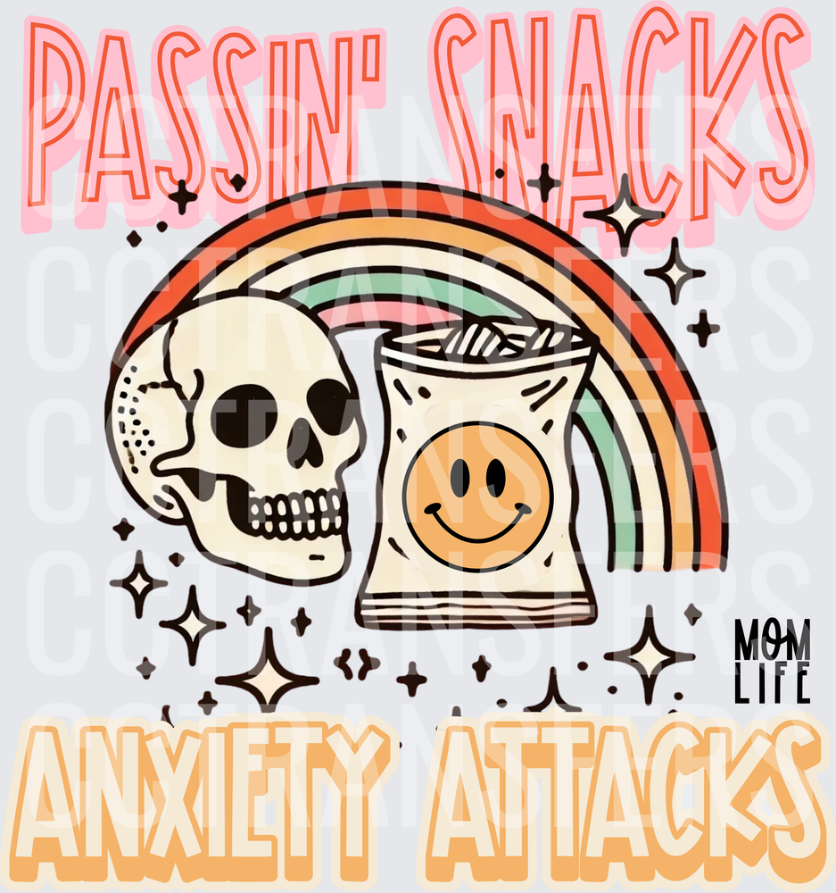 Passin' Snacks Anxiety Attacks Skull Rainbow Snack Bag (DTF)