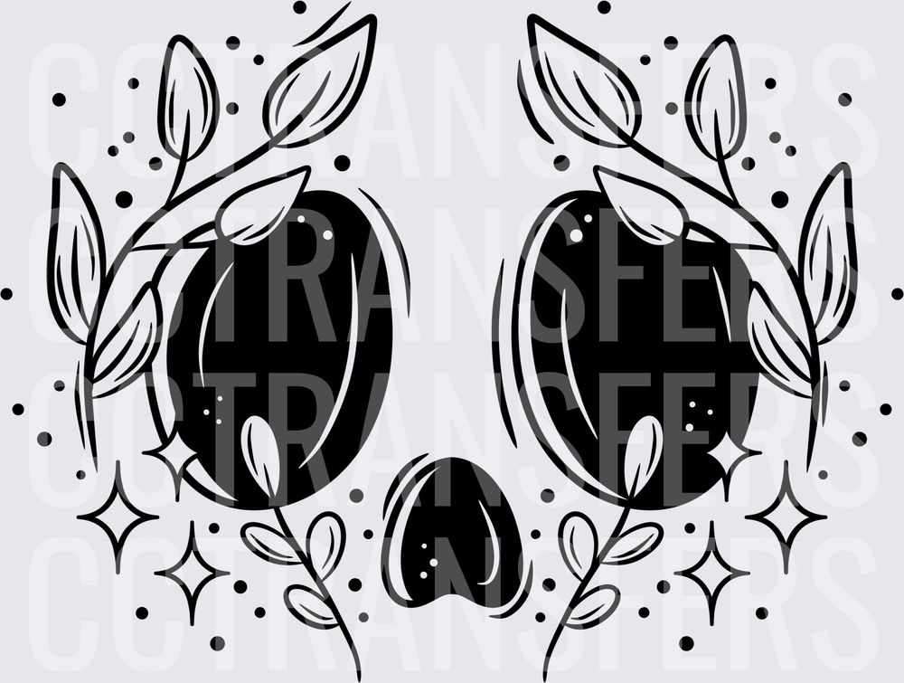 Whimsical Animal Eyes Floral Botanical Sparkle Design (DTF)