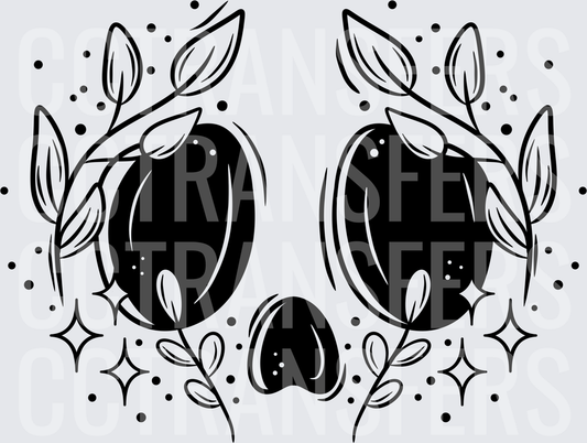 Whimsical Animal Eyes Floral Botanical Sparkle Design (DTF)