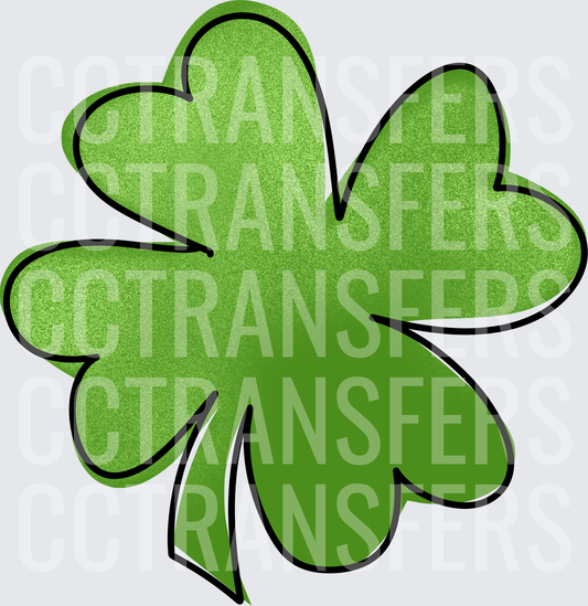 Bold Green Four Leaf Clover Lucky Shamrock (DTF)