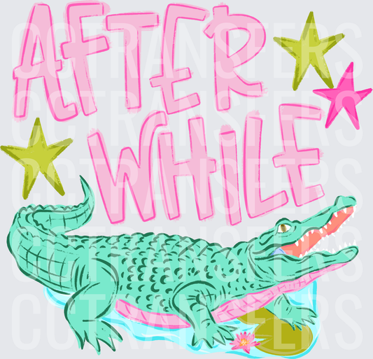 After While Alligator Pink Stars Water Lily (DTF)