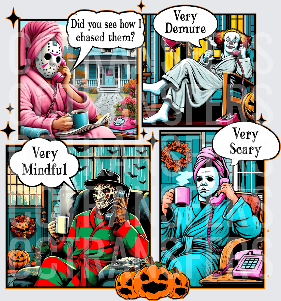 Horror Icons Very Demure Very Mindful Very Scary Comic (DTF)