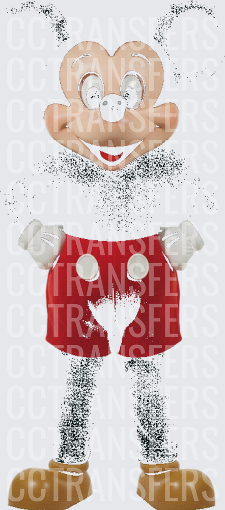 Cartoon Mouse Figure Red Shorts White Gloves Dissolve Effect (DTF)