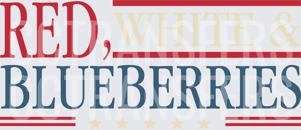 Red White & Blueberries Patriotic Typography (DTF)
