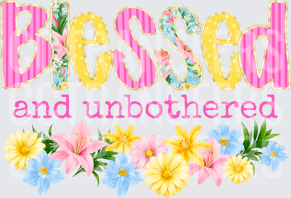 Blessed and Unbothered Floral Spring Patterned Letters (DTF)