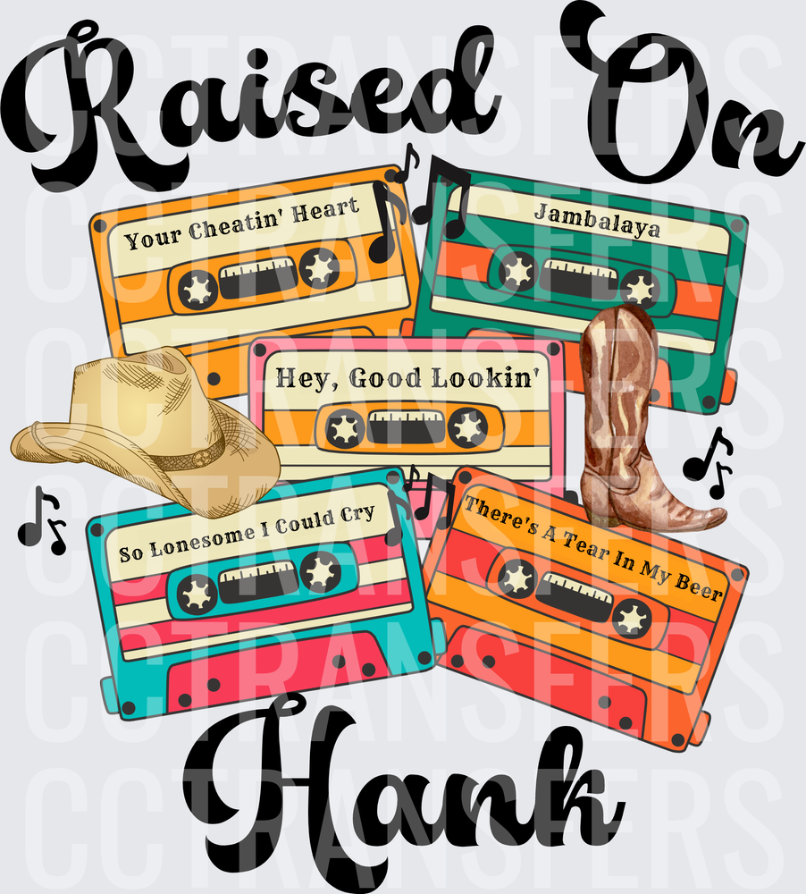 Raised On Hank Retro Cassette Tapes Country Music (DTF)
