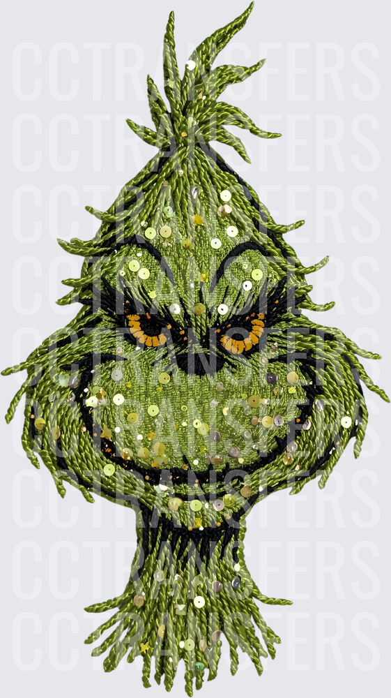 Sequin Embroidery G-Man Smirking Face (DTF)