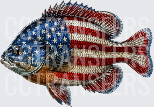 Patriotic American Flag Bluegill Sunfish (DTF)