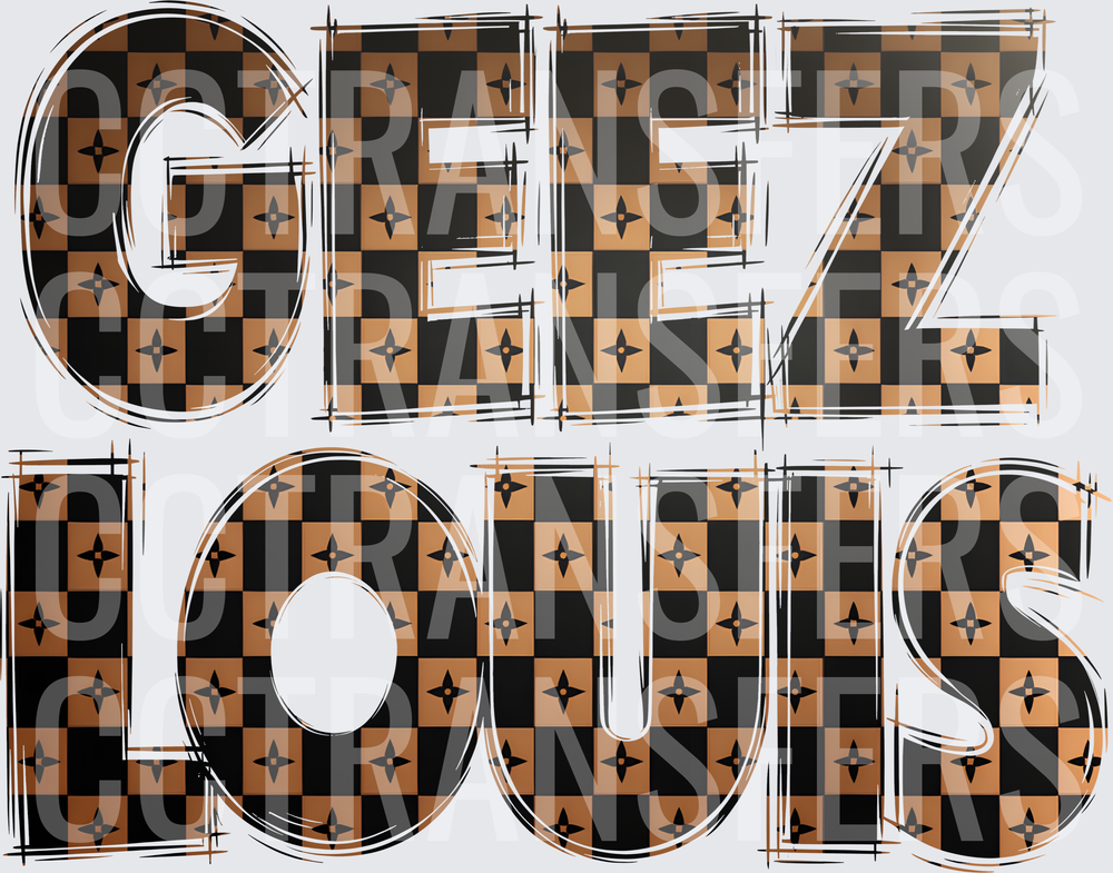 Geez Louis Luxury Checkered Monogram Pattern (DTF)
