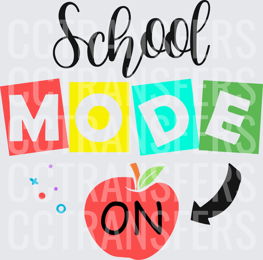 School Mode On Colorful Apple Back to School (DTF)