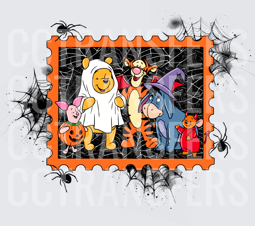 Hundred Acre Friends Halloween Costumes Stamp Spiderwebs (DTF)