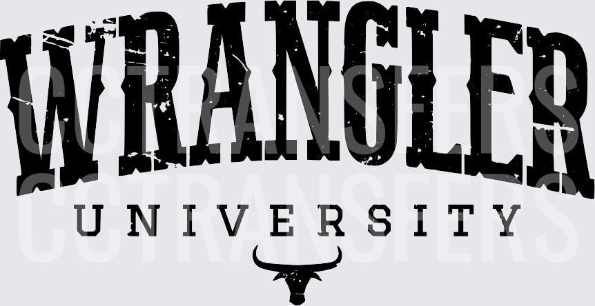 Wrangler University Distressed Longhorn Arch Text (DTF)