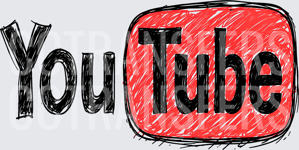 Hand Drawn Sketch Style Video Platform Logo Art (DTF)