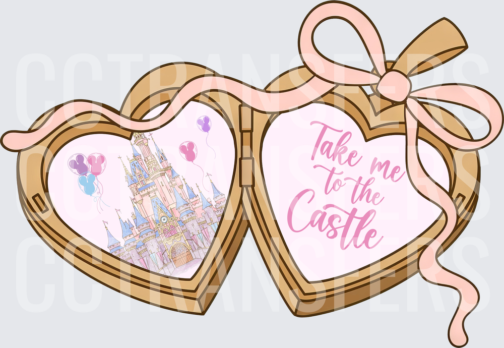 Take Me To The Castle Heart Locket With Bow (DTF)
