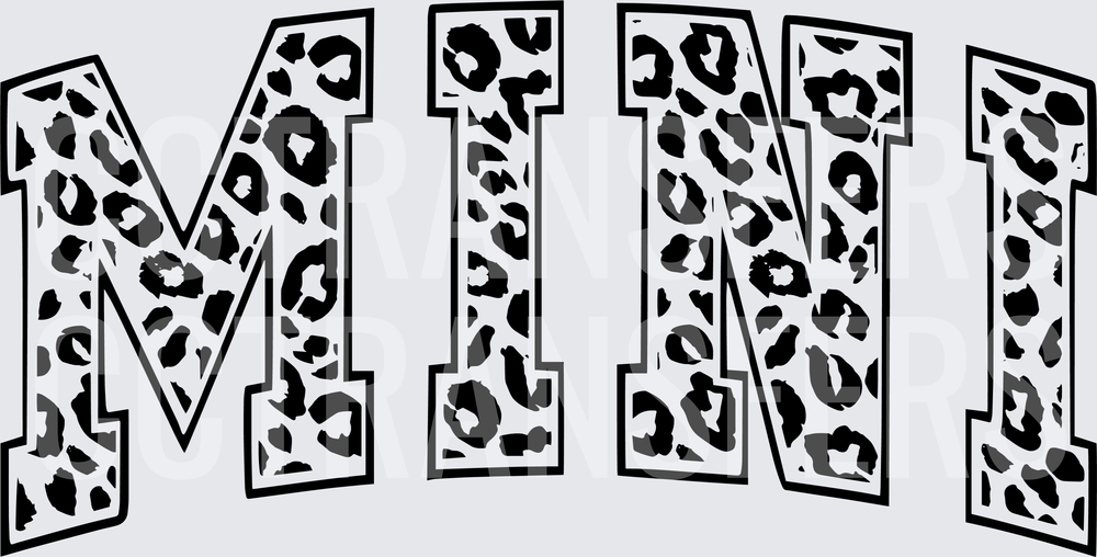 MINI Leopard Print Varsity Block Letters (DTF)