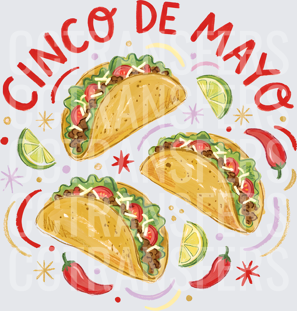 Cinco De Mayo Tacos Lime Chili Pepper Fiesta (DTF)