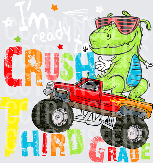 Crush Third Grade T-Rex Monster Truck Sunglasses (DTF)