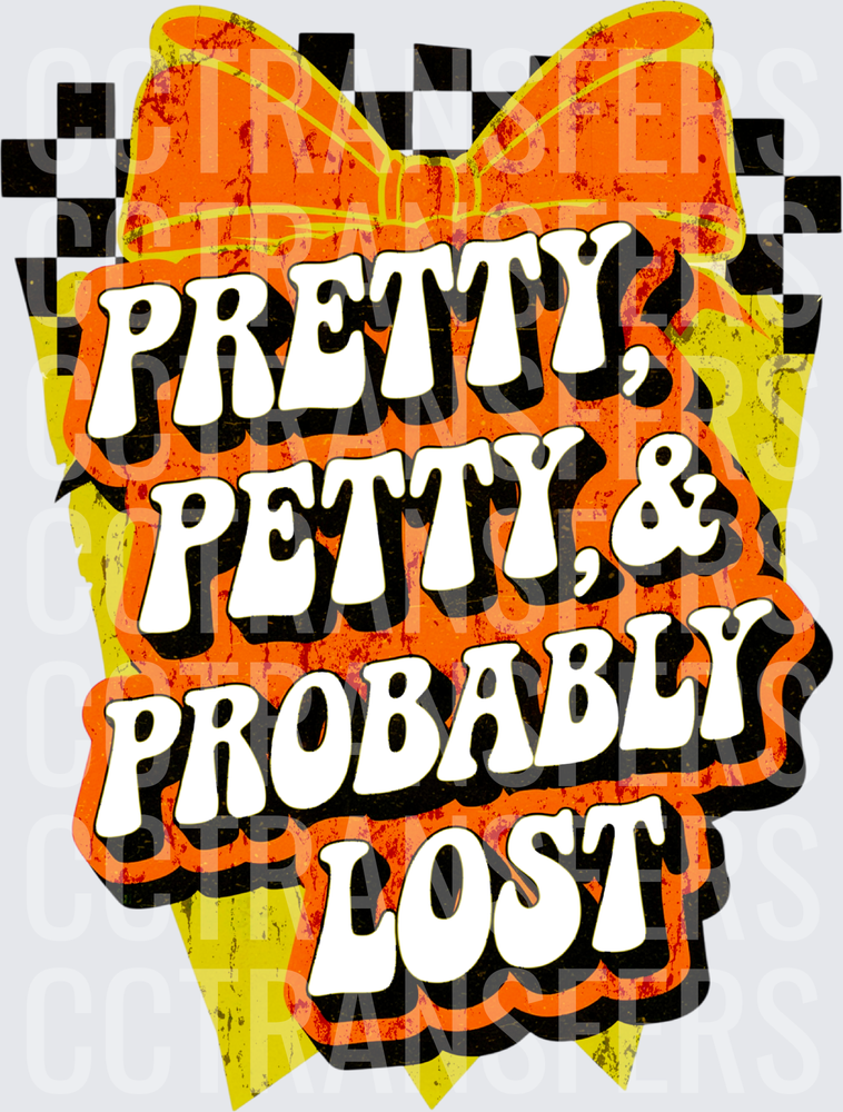 Pretty Petty & Probably Lost Retro Bow Checkered (DTF)