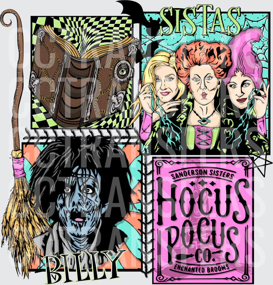 Sistas Billy Hocus Pocus Co Enchanted Brooms Witch Sisters (DTF)