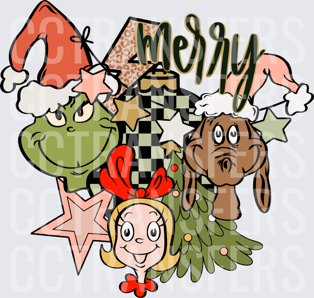 Merry G-Man Cindy and Max Christmas Character Cluster (DTF)