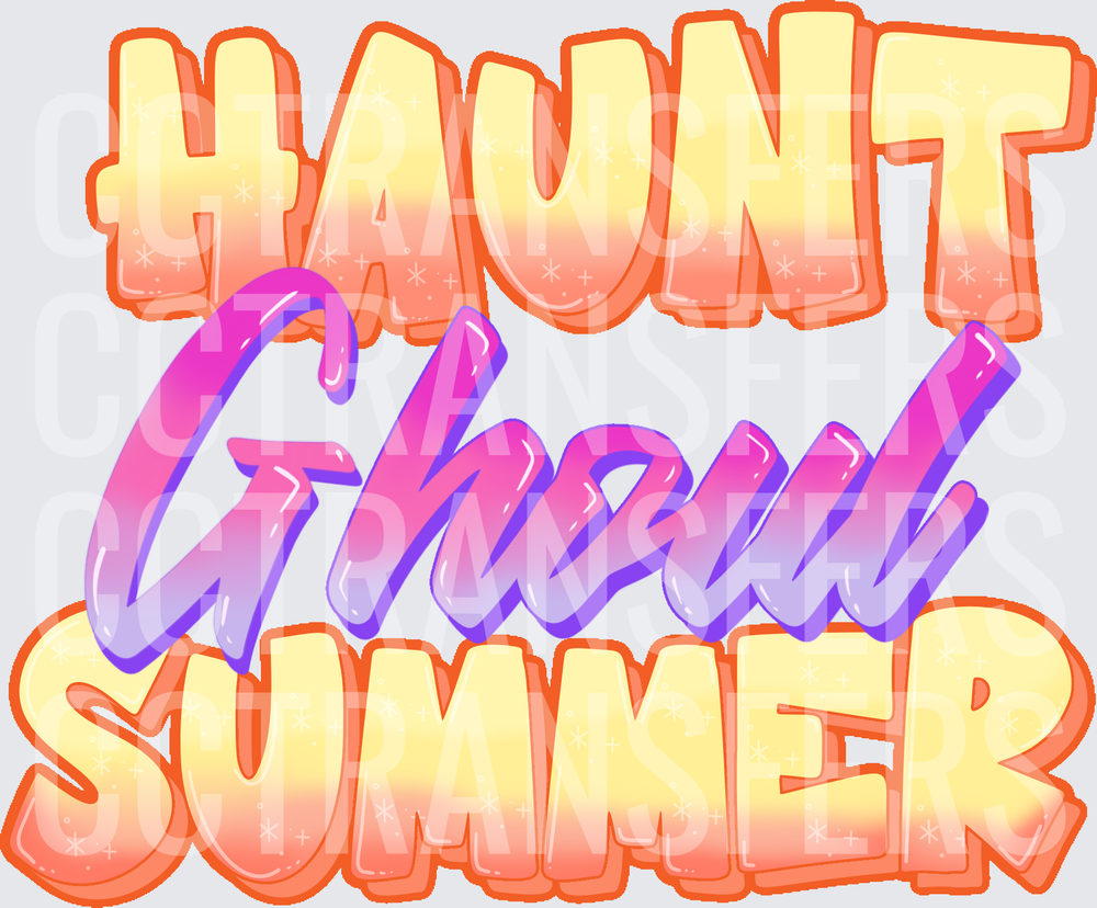 Haunt Ghoul Summer Retro Gradient Text (DTF)