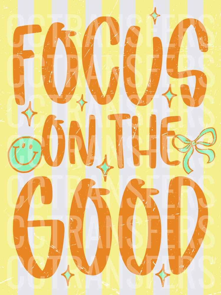 Focus On The Good Smiley Face Bow Sparkles (DTF)