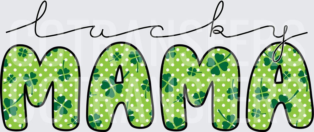 Lucky Mama Shamrock Polka Dot St. Patrick's Day (DTF)