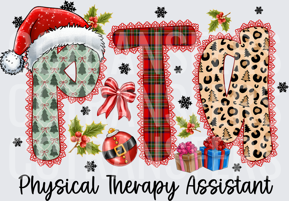 Christmas PTA Physical Therapy Assistant Holiday Letters (DTF)