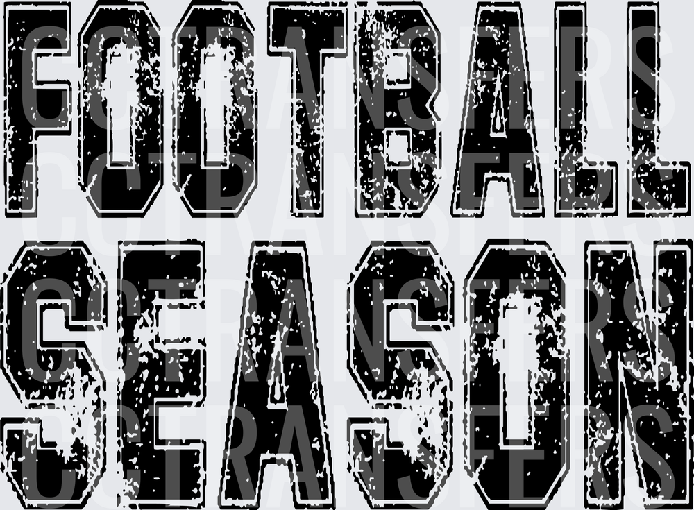 Football Season Distressed Bold Varsity Text (DTF)