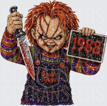 Rhinestone Horror Doll Good Guys 1988 Knife Sign (DTF)
