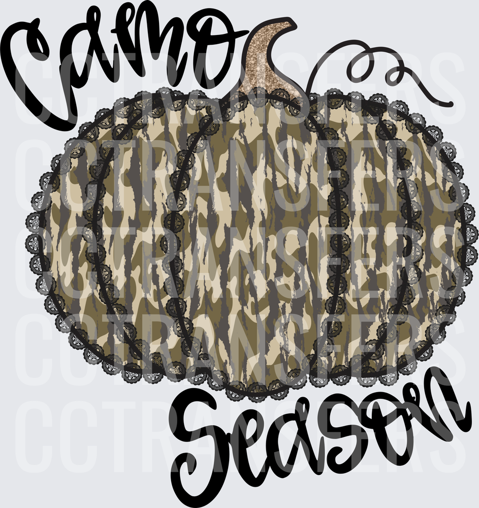 Camo Season Lace Pumpkin Fall Harvest (DTF)