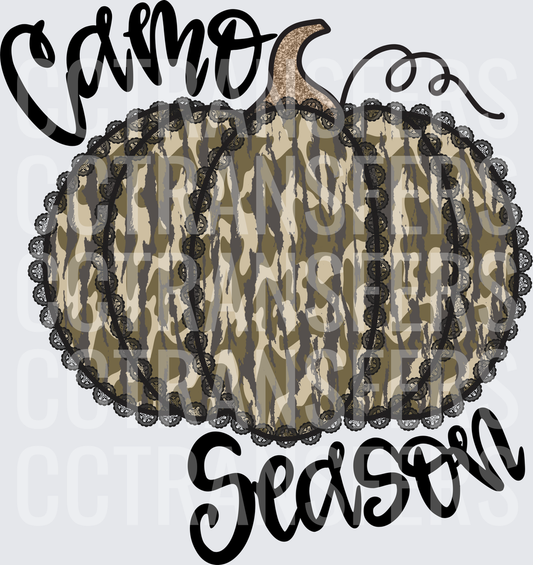 Camo Season Lace Pumpkin Fall Harvest (DTF)