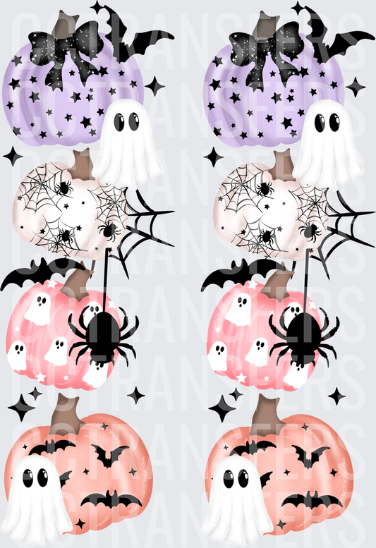 Pastel Halloween Pumpkin Stack Ghost Bat Spider Stack (DTF)