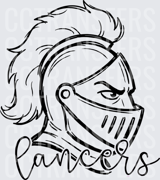 Lancers Knight Helmet Mascot Script (DTF)