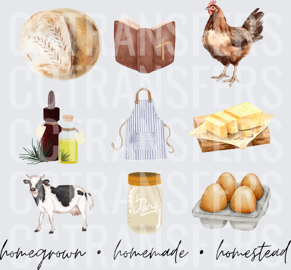 Homegrown Homemade Homestead Farm Life Collage (DTF)