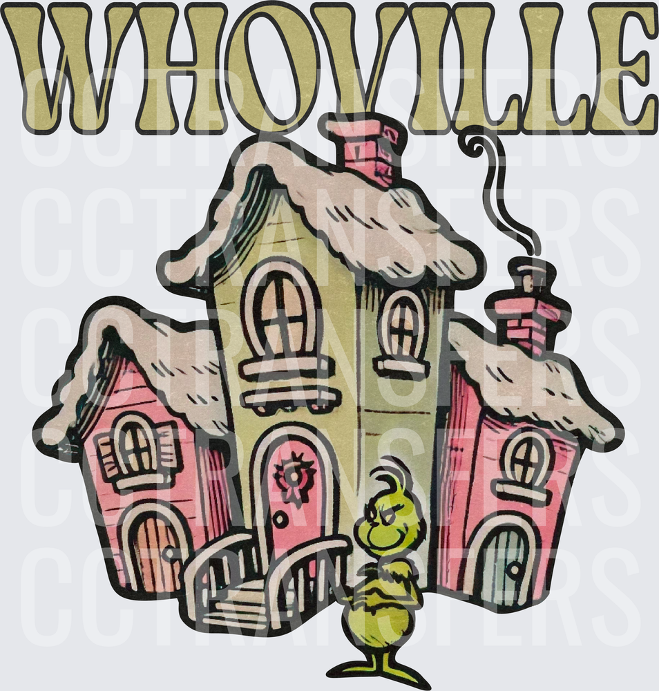 Whoville G-Man Snow Village Holiday Scene (DTF)
