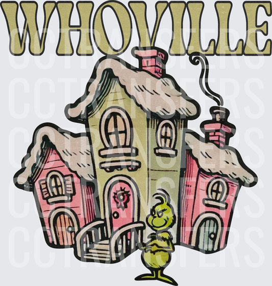 Whoville G-Man Snow Village Holiday Scene (DTF)