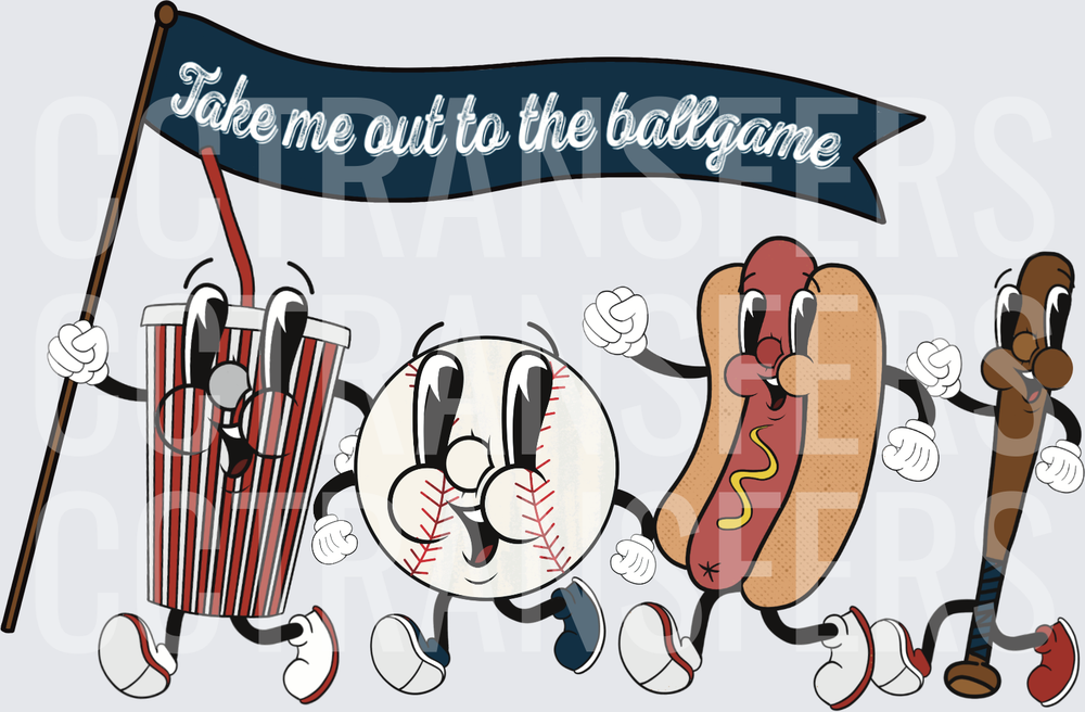 Take Me Out To The Ballgame Retro Baseball Crew (DTF)