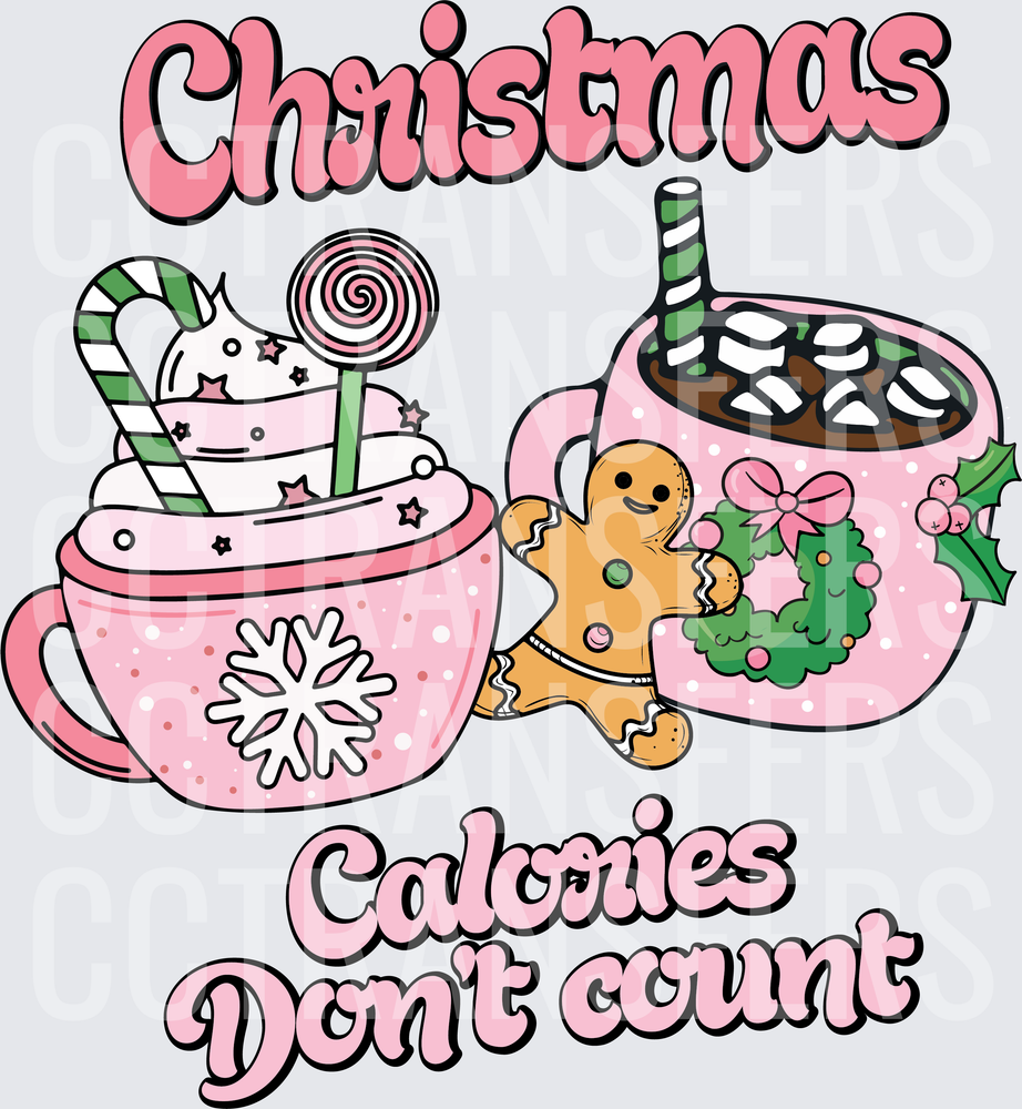 Christmas Calories Don't Count Holiday Mugs & Gingerbread (DTF)