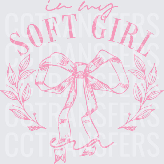 In My Soft Girl Era Pink Bow Laurel Wreath (DTF)