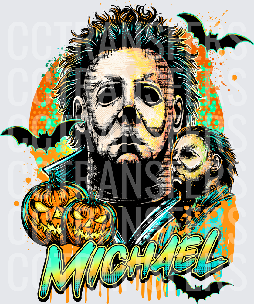 Michael Horror Mask Killer Jack-o-Lanterns Bats (DTF)
